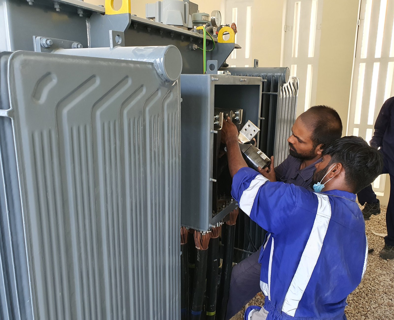 Pegasus engineers working on electrical infrastructure